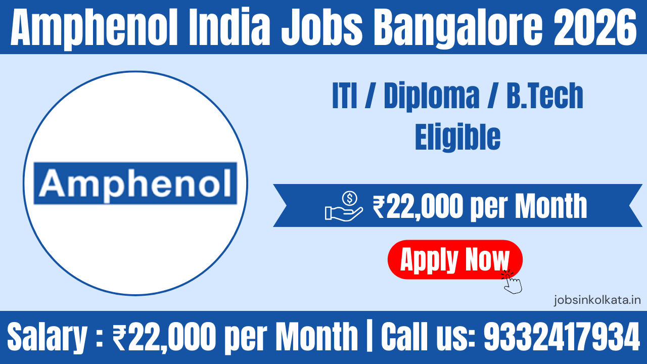 Amphenol India Jobs Bangalore 2026 | ITI, Diploma & B.Tech Engineers | Salary Up to ₹22,000 CTC Logo