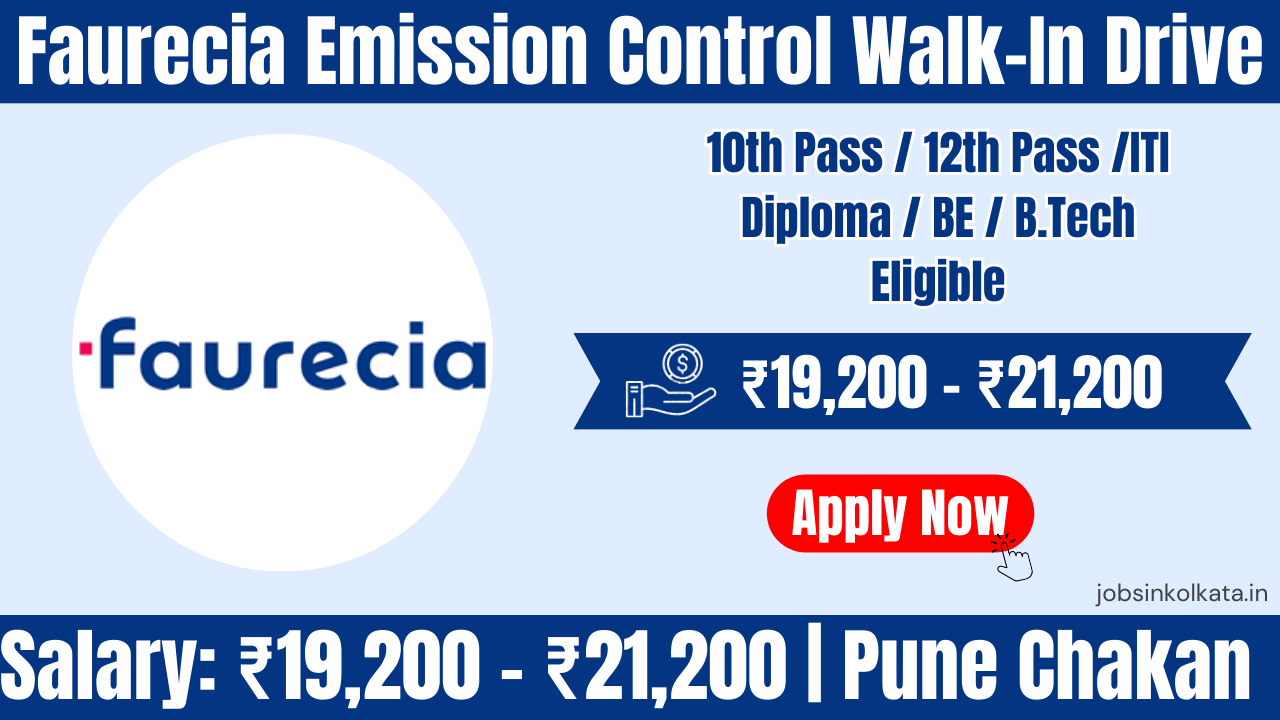 Faurecia Emission Control India Pvt Ltd Walk-In Drive 2026 | 10th, 12th, ITI, Diploma & BE Jobs | Pune Chakan | Salary Up to ₹22,700