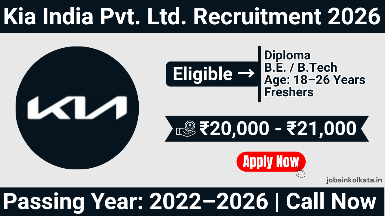Kia India Pvt. Ltd. Recruitment 2026 for Diploma, BE & B.Tech Freshers | Apply for NAPS Trainee
