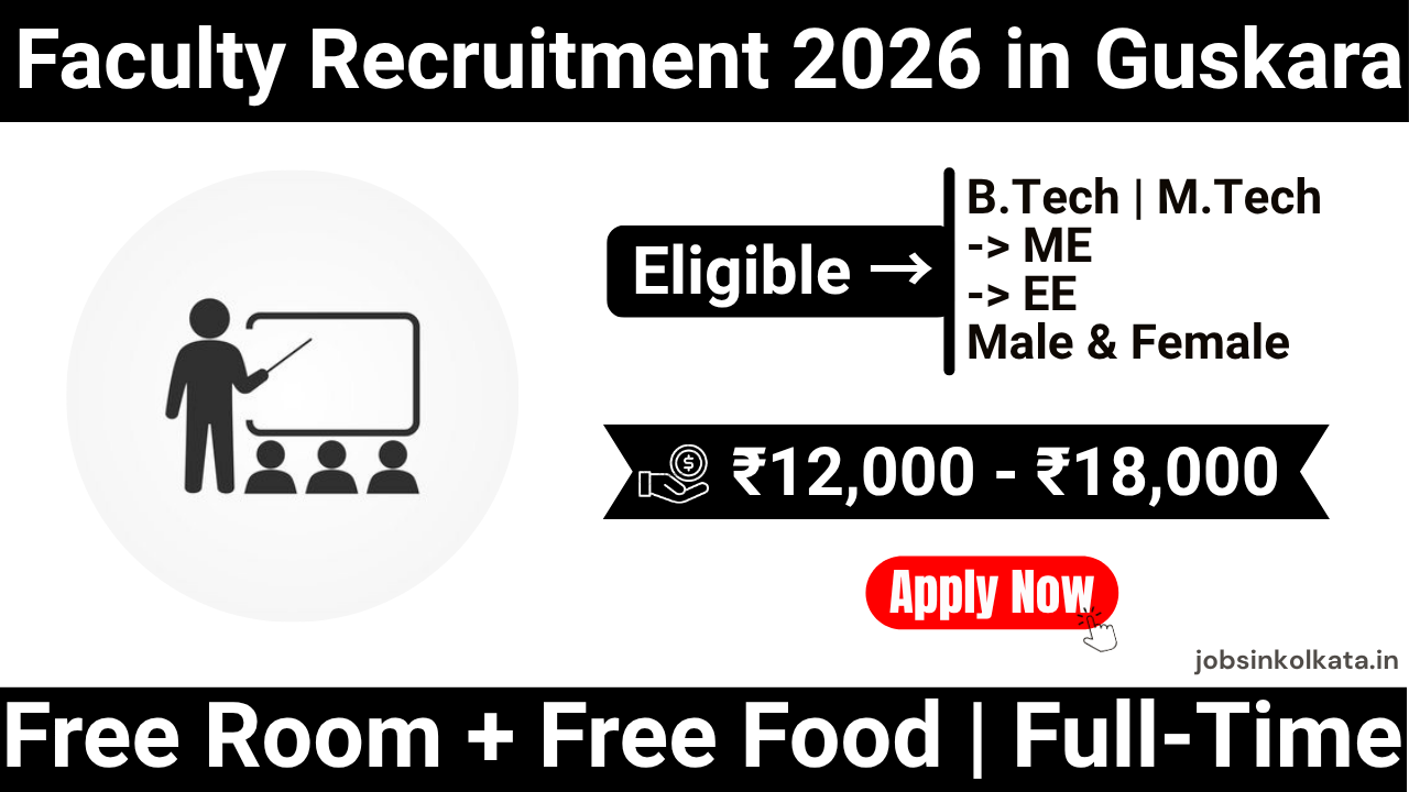Mechanical & Electrical Engineering Faculty Vacancy 2026 | Guskara | Salary ₹12,000–₹18,000