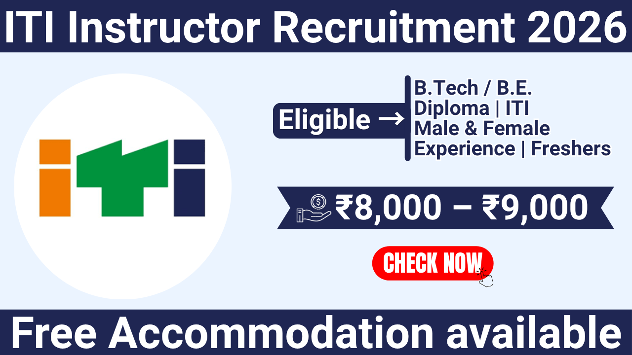Farakka Government ITI Instructor Recruitment 2026 – Electronics Mechanic & COPA Instructor | ₹8,000–₹9,000 Salary