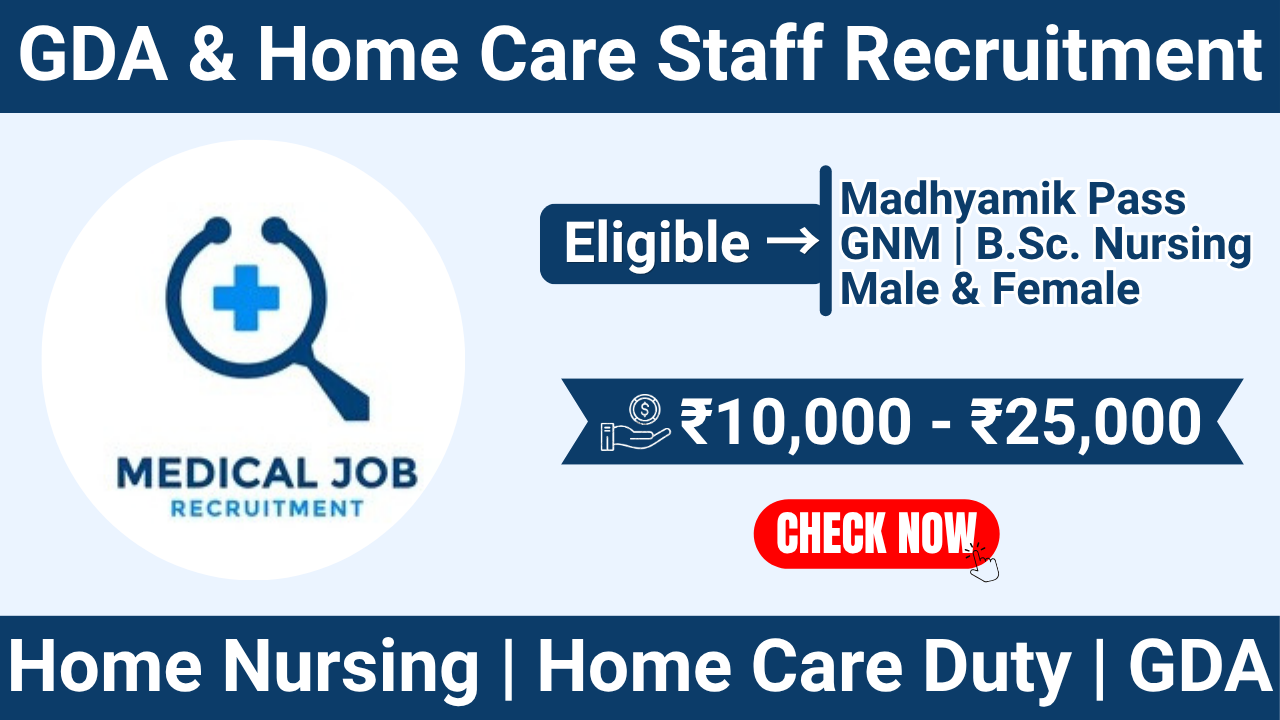Healthcare Jobs 2026 | GDA & Home Care Staff Recruitment | Salary Up to ₹25,000