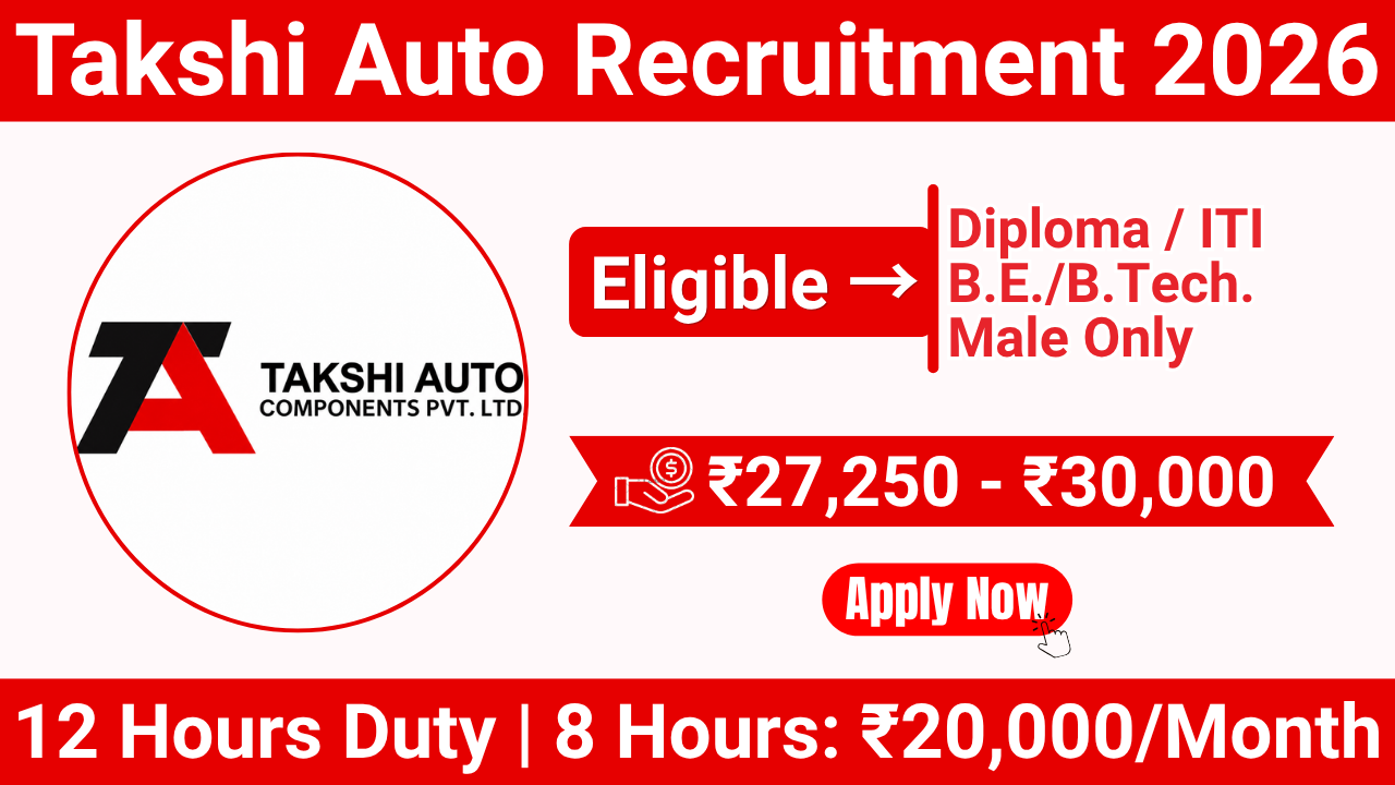 Takshi Auto Recruitment 2026 | Diploma Mechanical, BE & ITI Jobs | Chakan | NAPS