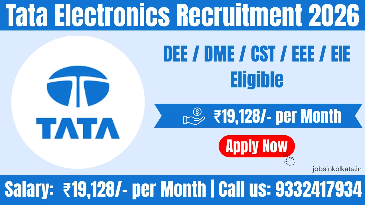 Tata Electronics Recruitment 2026 Bangalore | Female Diploma Jobs | Salary ₹19,128 CTC