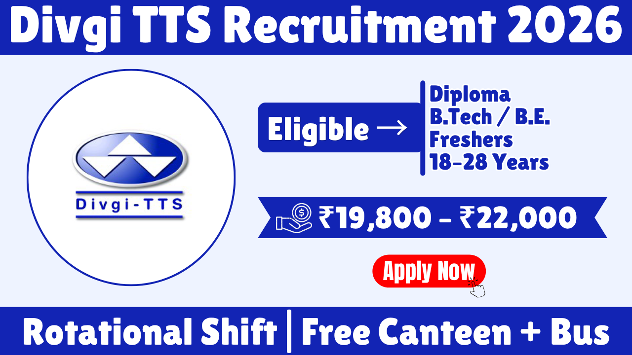 Divgi TTS Recruitment 2026 – Diploma Mechanical & BE Jobs in Pune | Salary ₹22,000